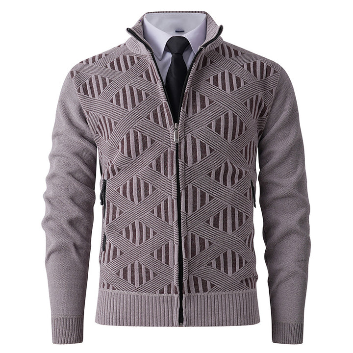 Men's cardigan with textured pattern and high collar Lisslune