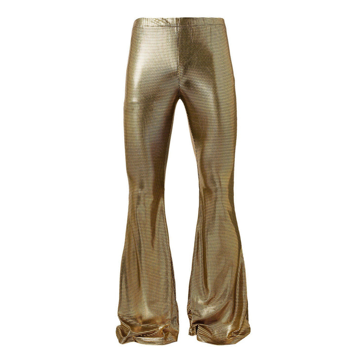 Men's shiny party pants with wide leg and mesh design Lisslune