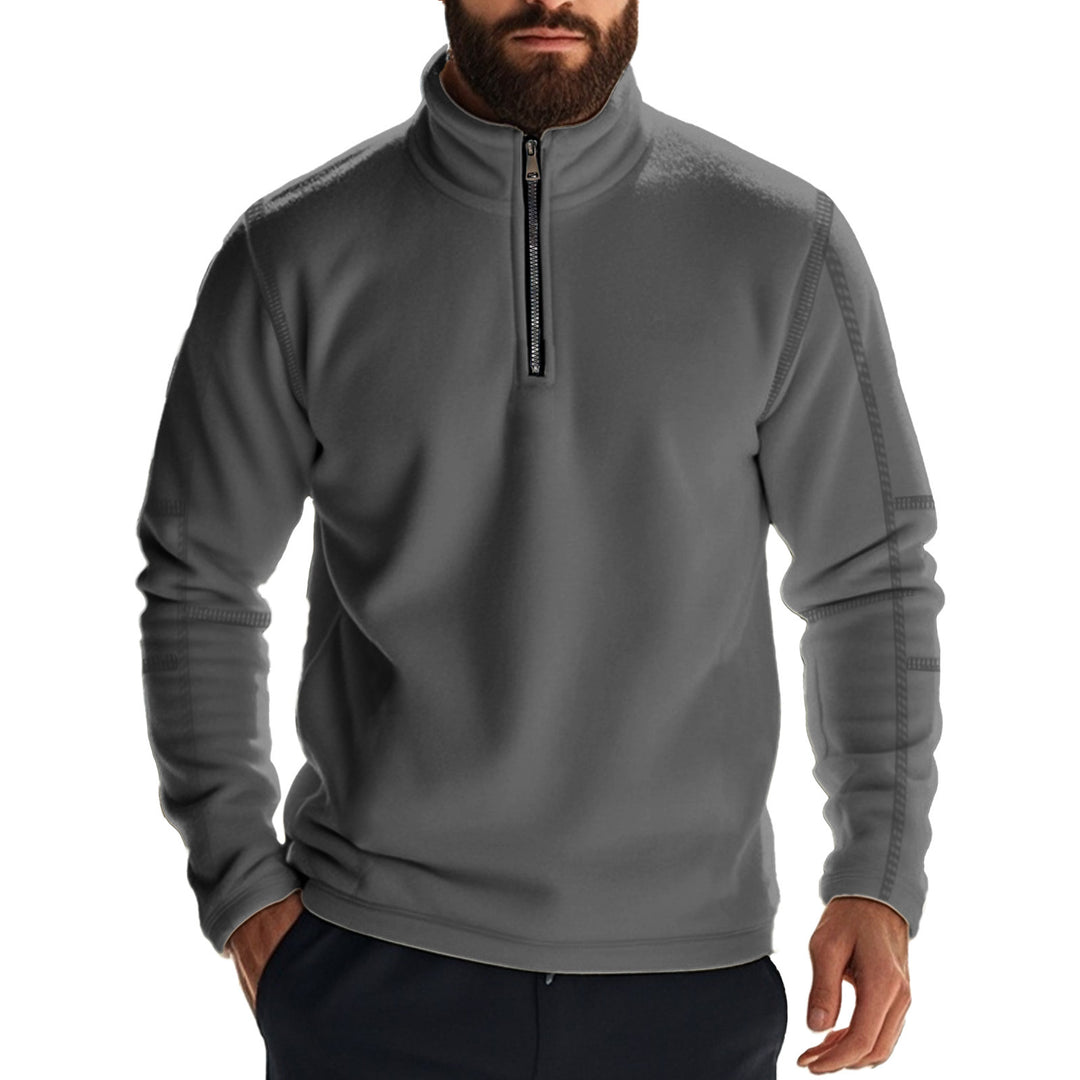 Men's fleece pullover with half zipper and breathable properties Lisslune
