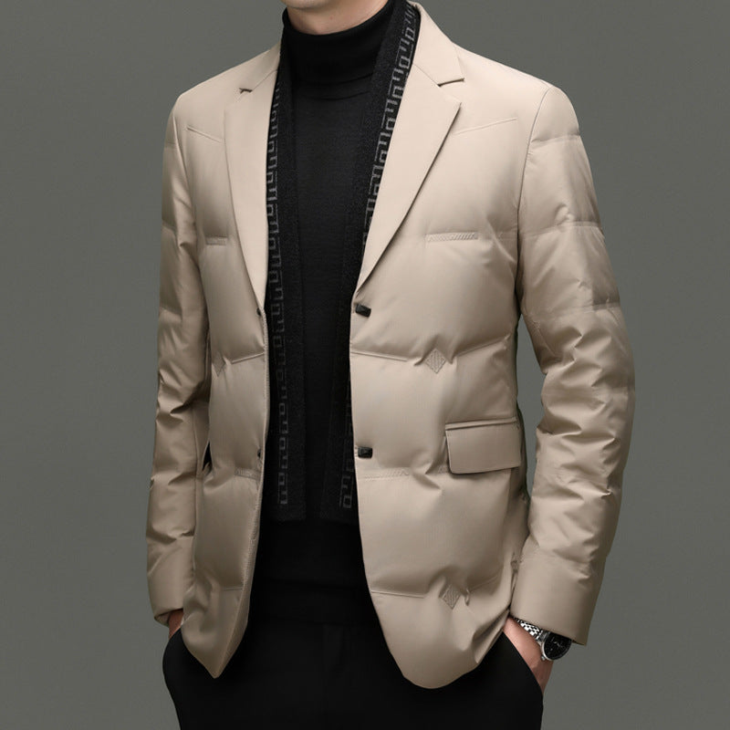 Men's Fashionable Quilted Blazer with Elegant Cut and Practical Pockets Lisslune