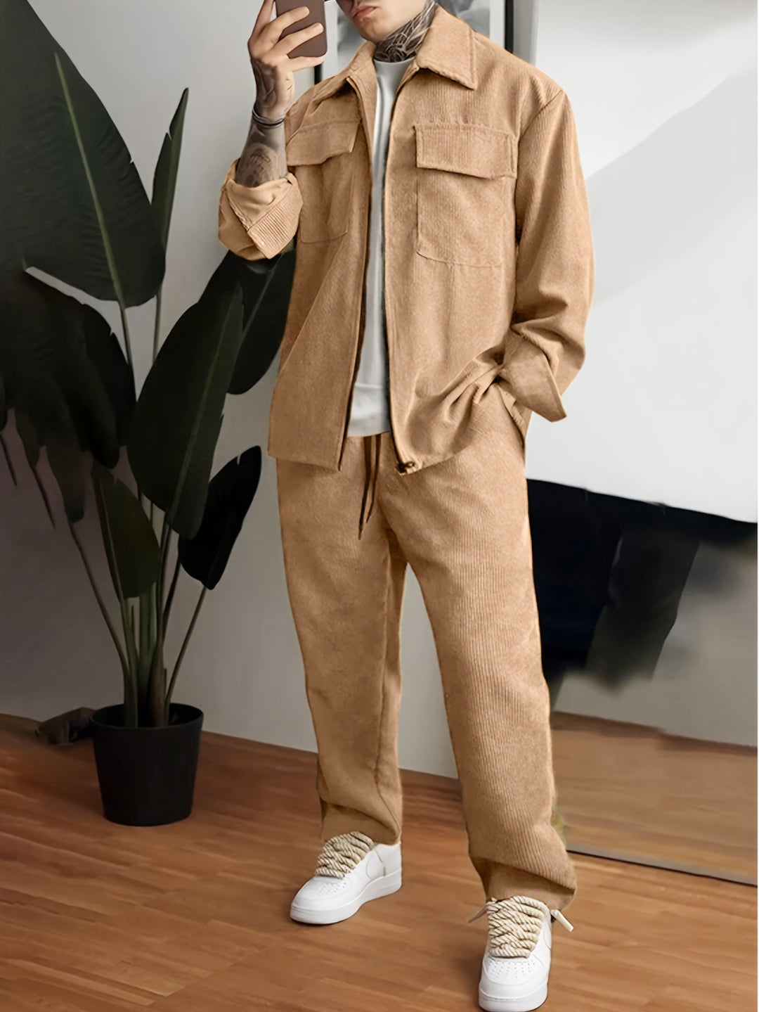Men's Cord Jacket and Pants Set Lisslune