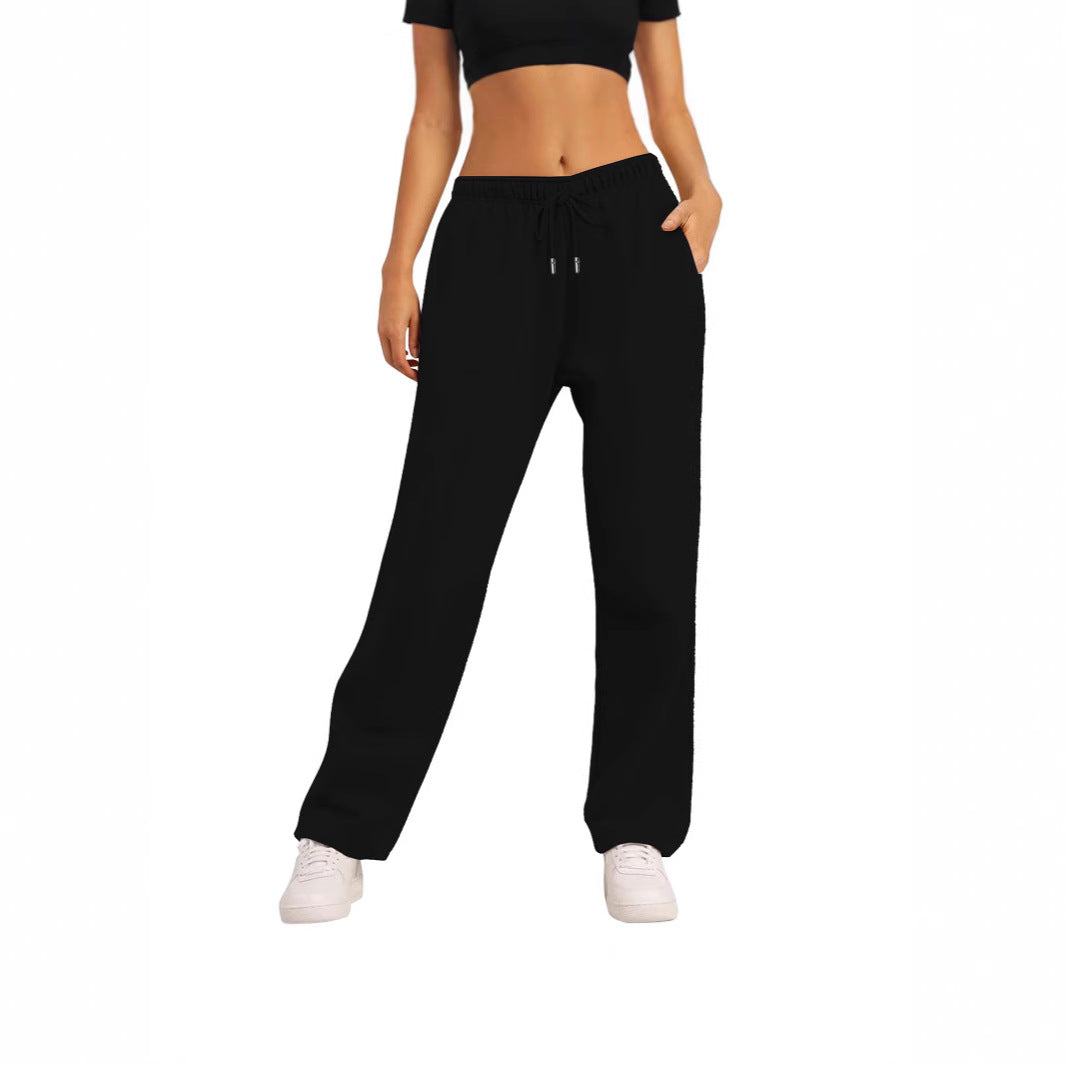 Women's wide casual pants with elastic waistband and practical side pockets Lisslune 1773783716