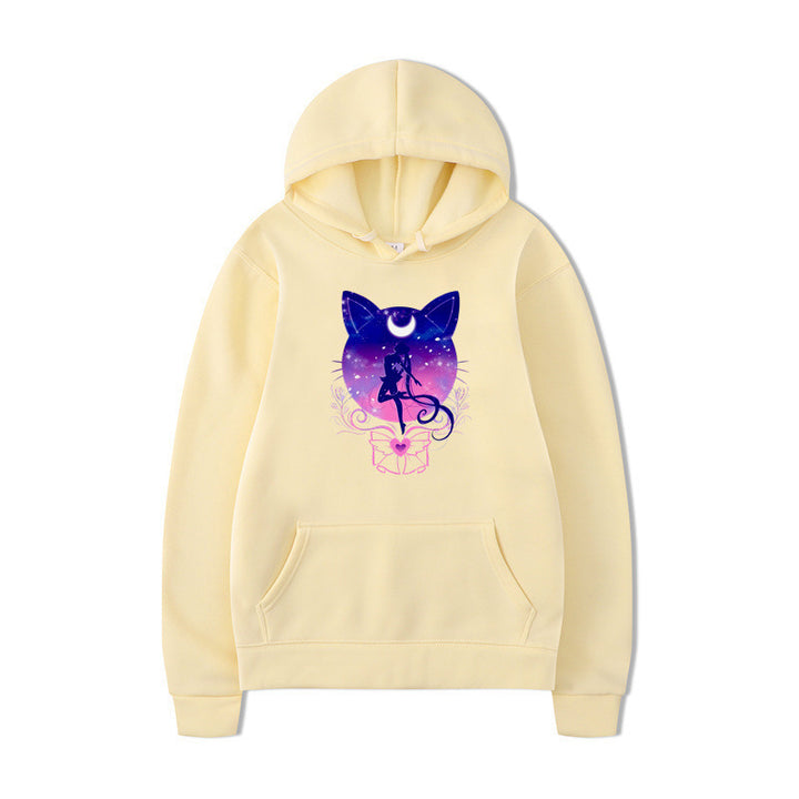 Women's hoodie with artistic cat design and comfortable fit Lisslune