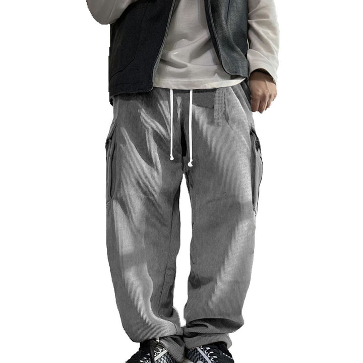Men's casual cargo pants with soft cord material Lisslune
