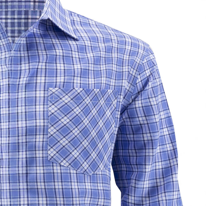 Men's elegant long-sleeve shirt with fashionable check design Lisslune