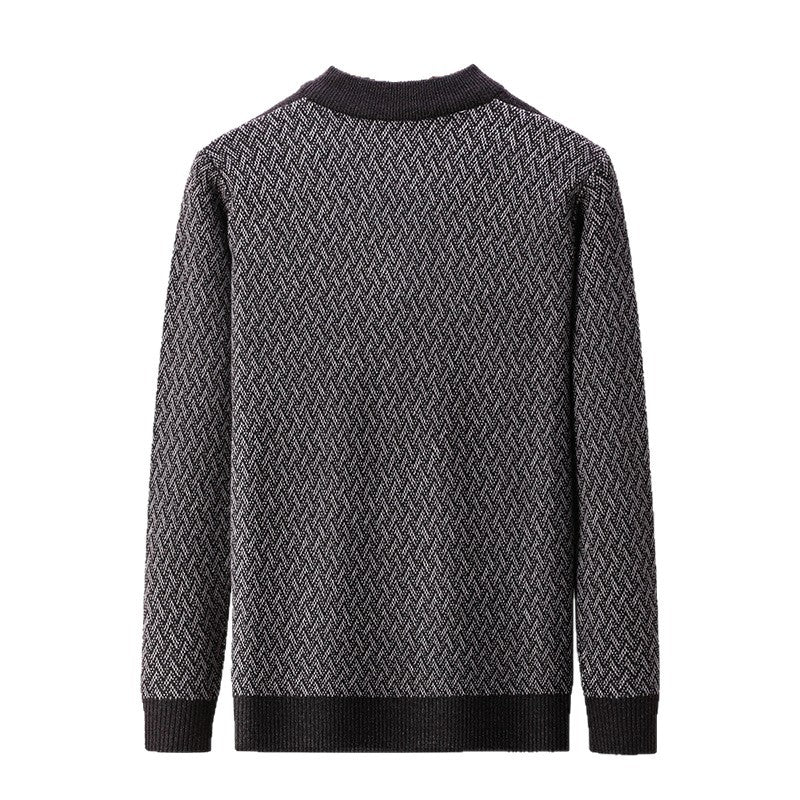 Men's High-Quality Sweater with Fine Zipper and Graphic Pattern Lisslune