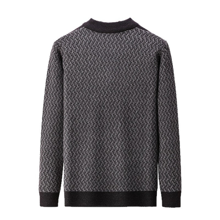 Men's High-Quality Sweater with Fine Zipper and Graphic Pattern Lisslune