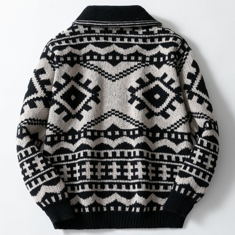Men's design-oriented cardigan with geometric pattern Lisslune