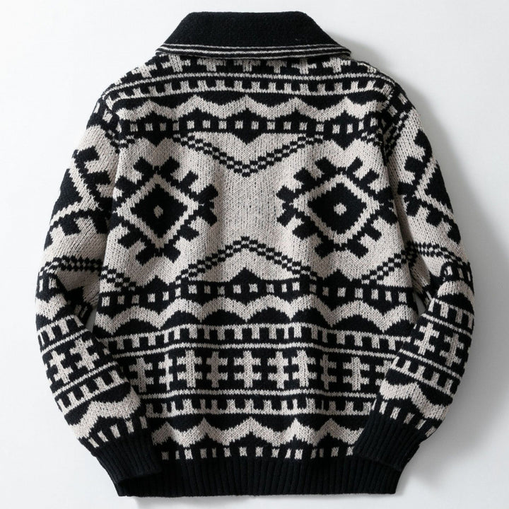 Men's design-oriented cardigan with geometric pattern Lisslune