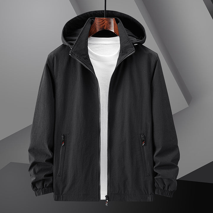 Men's Sporty Transitional Jacket with Innovative Cut Lisslune