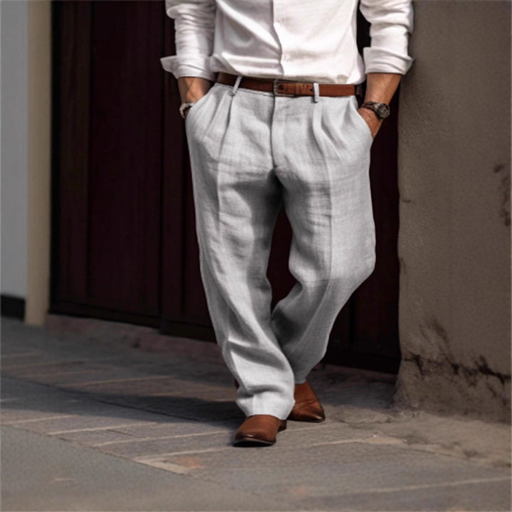 Men's Elegant Linen Pants with Classic Cut and Breathable Properties Lisslune
