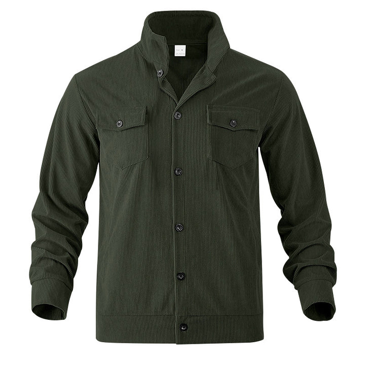 Men's Casual Cord Jacket with Practical Chest Pockets Lisslune