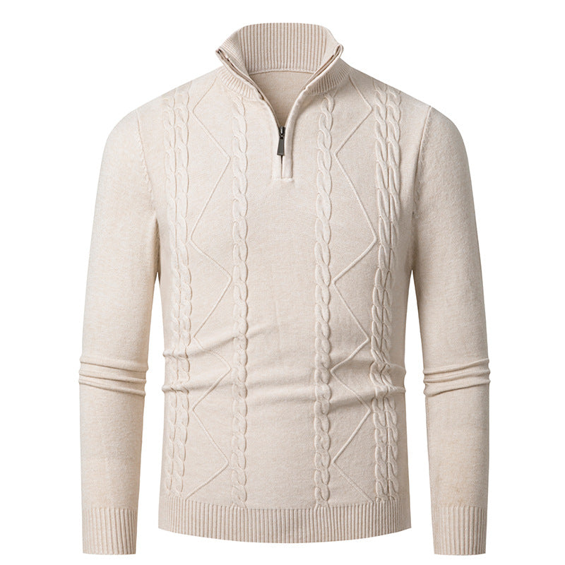 Men's knitted sweater with fashionable zipper Lisslune