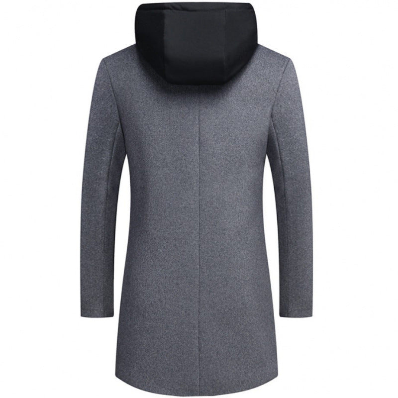 Men's fashionable coat jacket with removable hood and quilted lining Lisslune