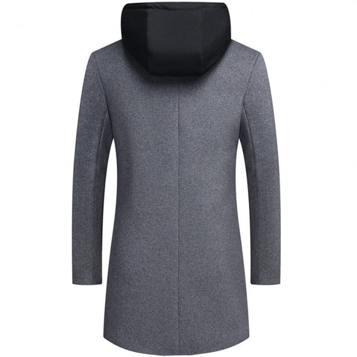 Men's fashionable coat jacket with removable hood and quilted lining Lisslune