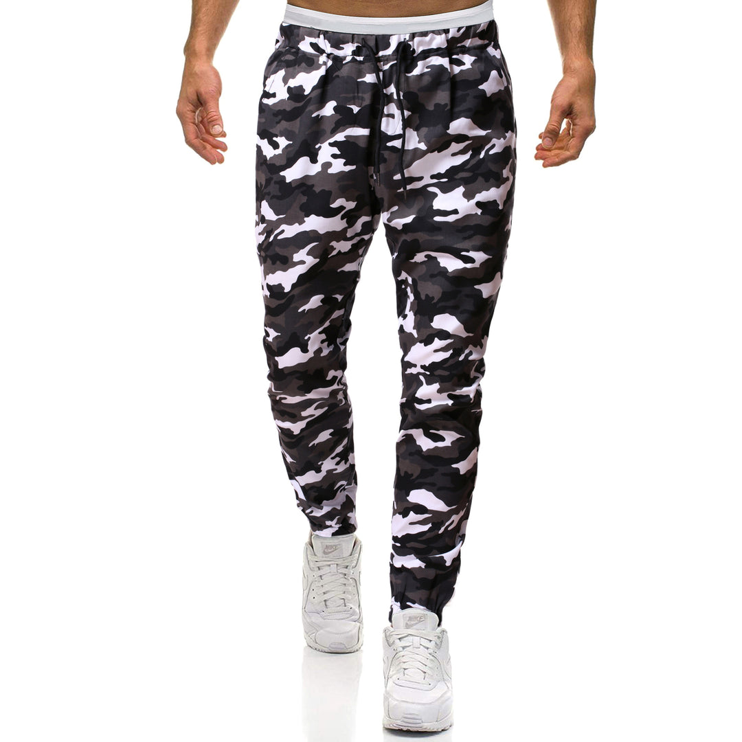 Men's cargo pants with stylish camouflage design and elastic waistband Lisslune