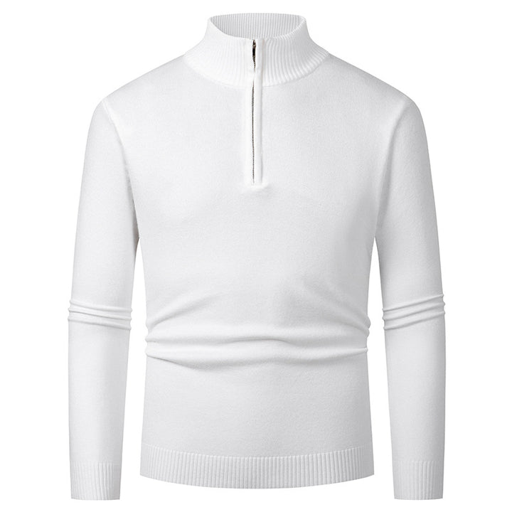 Men's pullover with high collar and zipper Lisslune