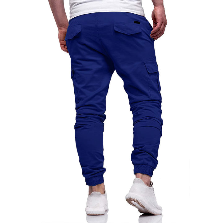 Men's Cargo Jogging Pants with Elastic Waistband and Multiple Pockets Lisslune