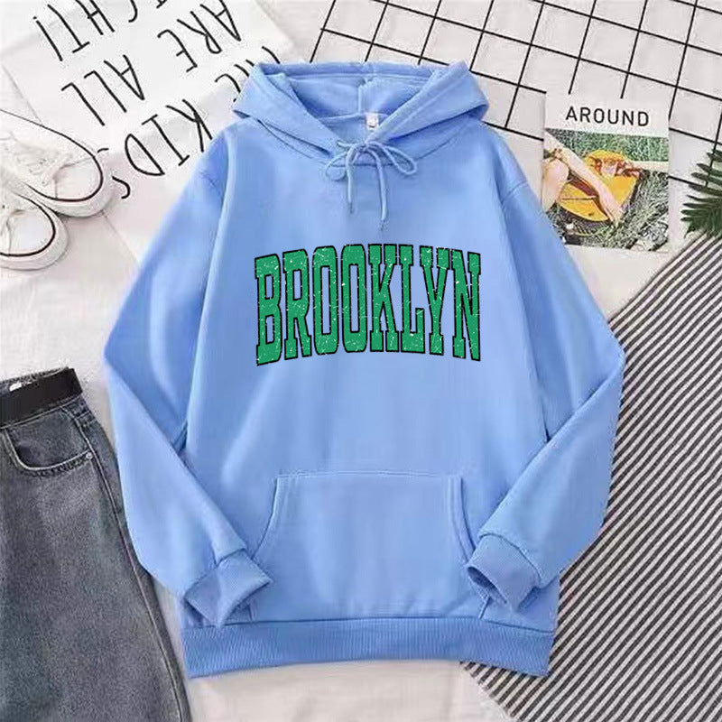Women's Hoodie with Casual Brooklyn Print Lisslune