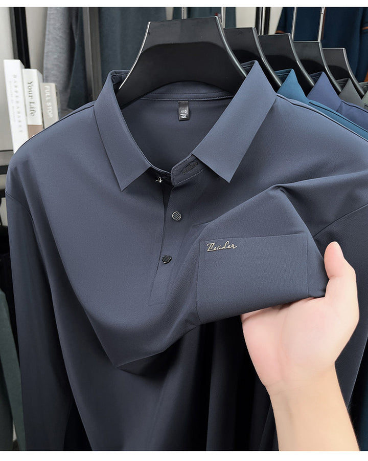 Men's long-sleeved Giro polo shirt with chic lettering Lisslune