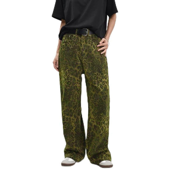 Women's leisure pants with leopard print and high waistband Lisslune