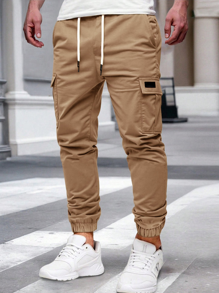 Men's Cargo Joggers with Elastic Waistband and Several Practical Pockets Lisslune