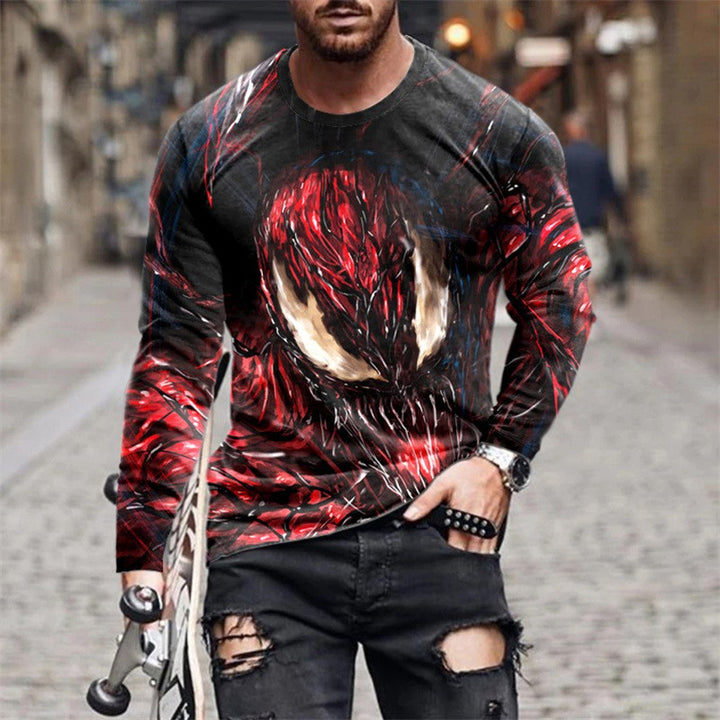 Men's long sleeve t-shirt with artistic Venom design Lisslune