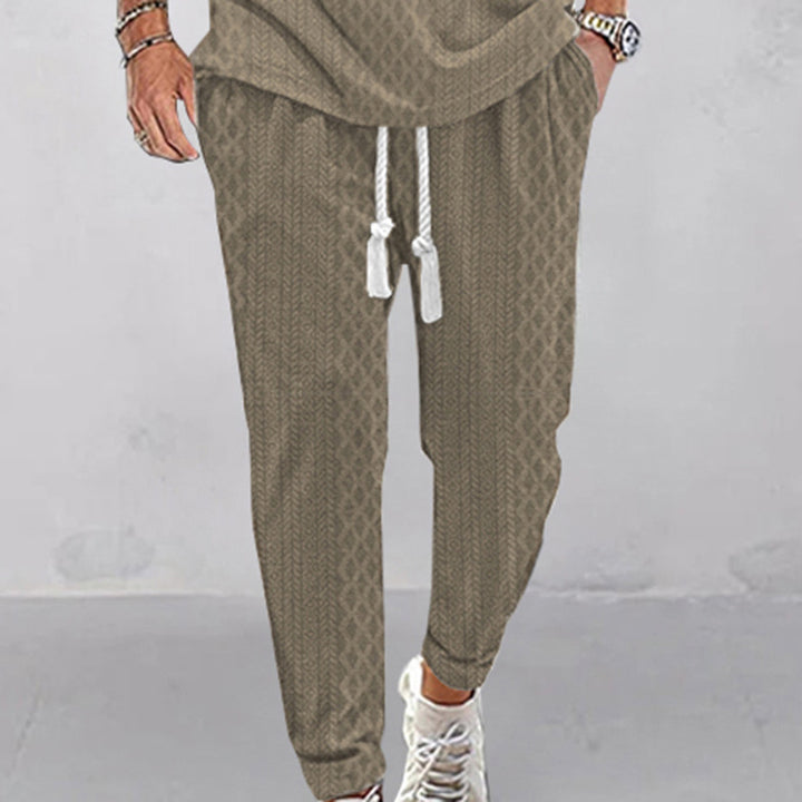 Men's sporty leisure pants with elastic waistband and side drawstring Lisslune