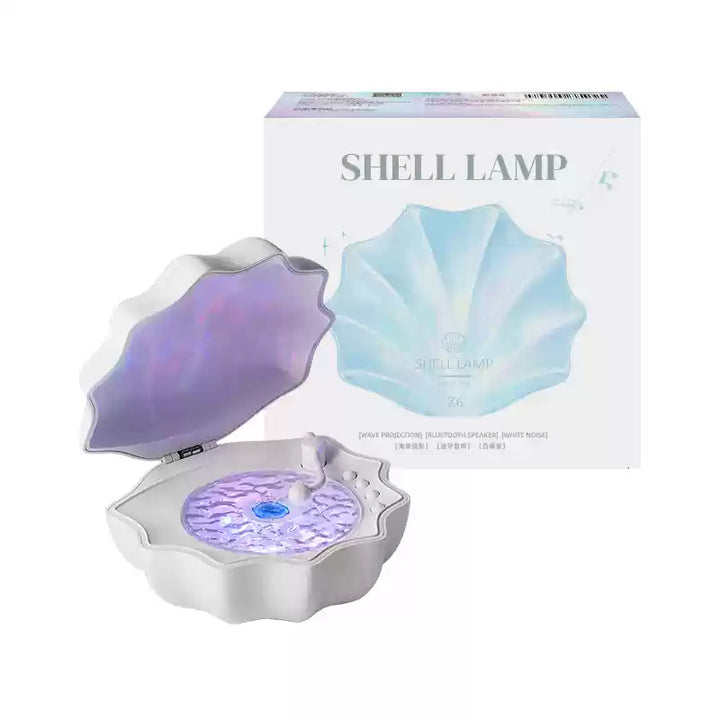 Lisslune | Shell Lamp Waves Retro Bluetooth Turntable LED Night Light - Perfect Gift for Kids and Girls