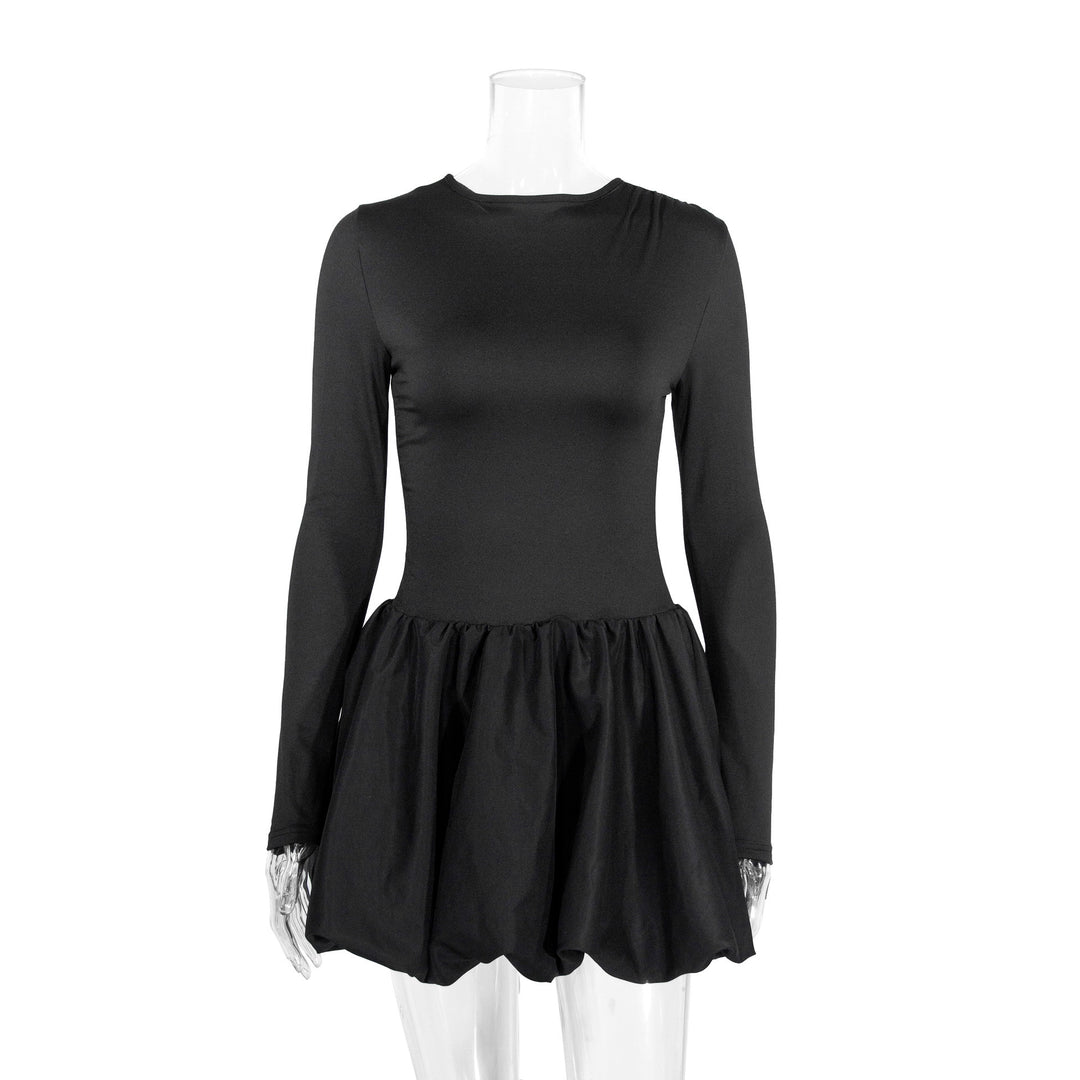 Damen Figurumspielendes Kleid mit langen Ärmeln und gerafftem Saum Lisslune