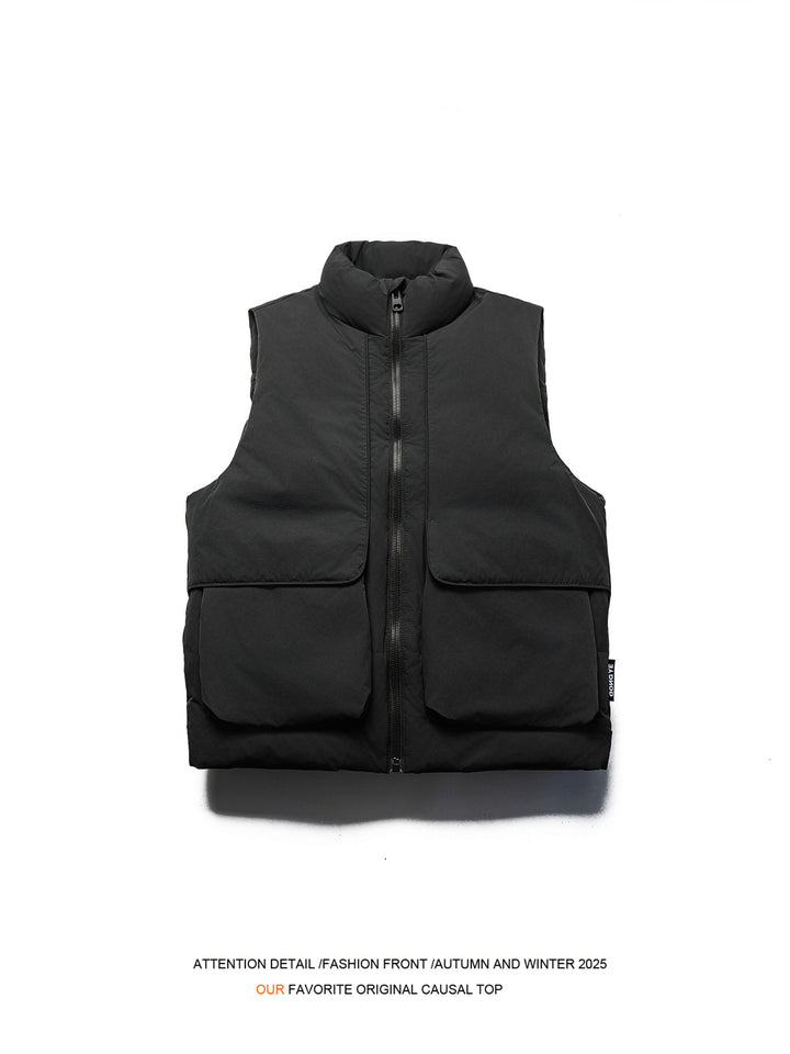 Men's Quilted Transitional Jacket with High Collar and Generous Pockets Lisslune