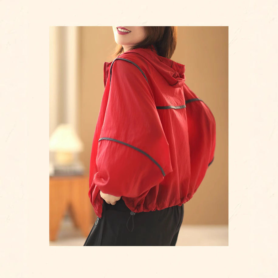 Women's lightweight hoodie jacket with elastic hem and reflective details Lisslune