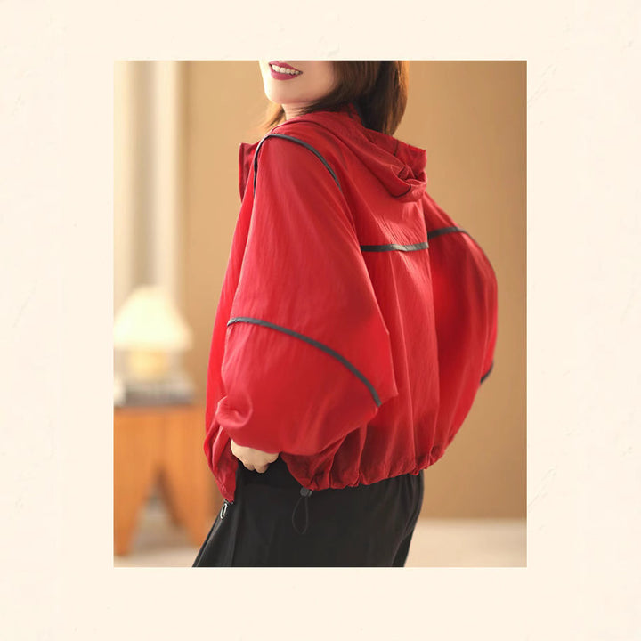 Women's lightweight hoodie jacket with elastic hem and reflective details Lisslune