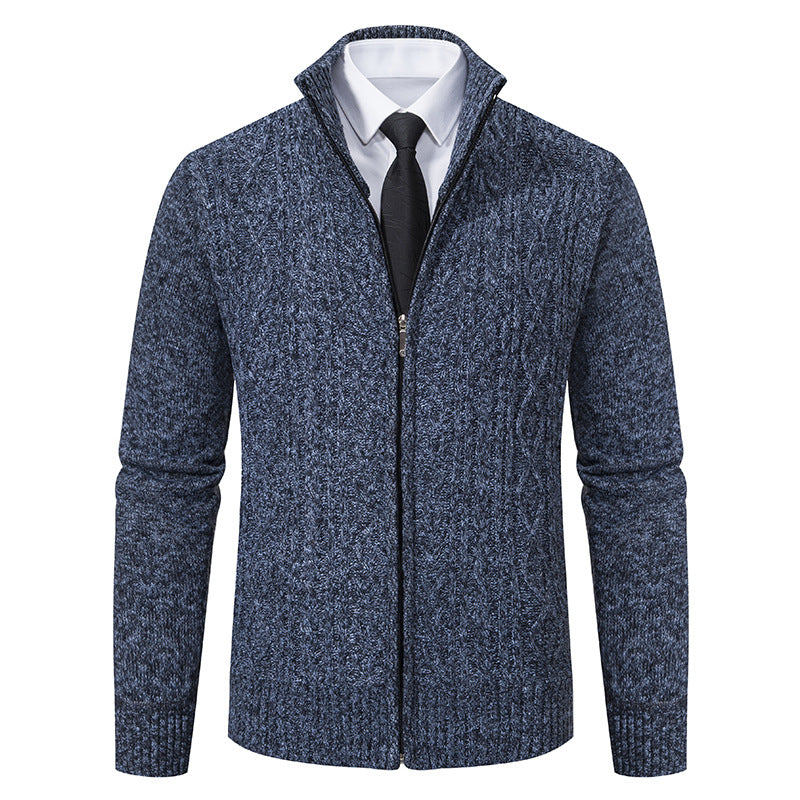 Men's cardigan with high collar and zipper Lisslune