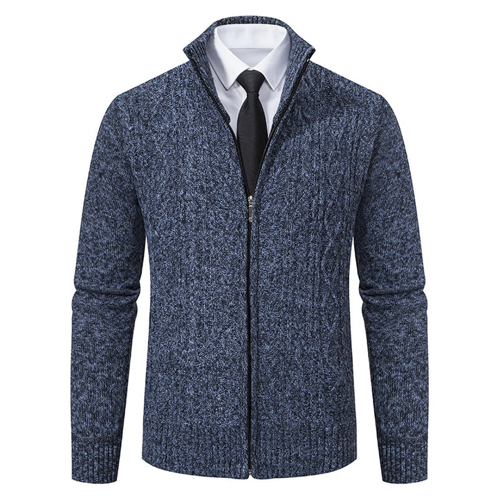 Men's cardigan with high collar and zipper Lisslune