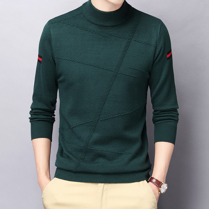Men's Refined Turtleneck Sweater with Textured Design Lisslune