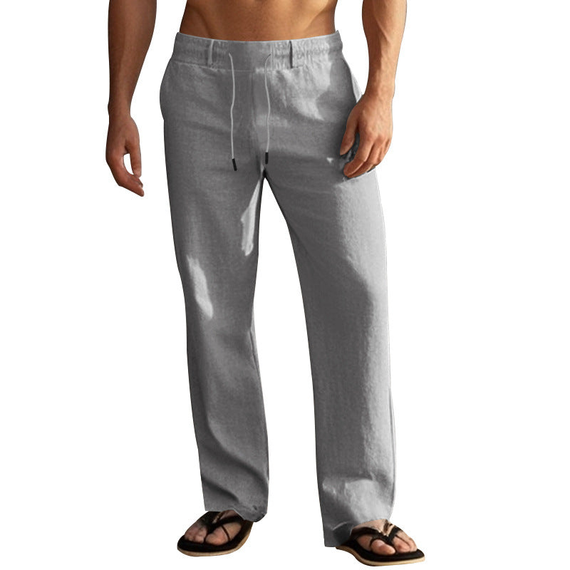 Men's Comfortable Beach Pants with Elastic Waistband and Convenient Side Pockets Lisslune