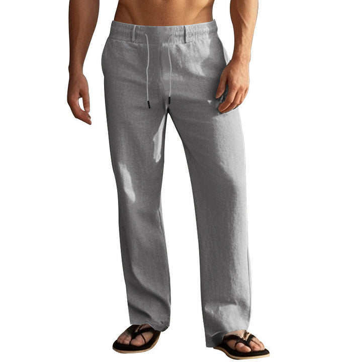 Men's Comfortable Beach Pants with Elastic Waistband and Convenient Side Pockets Lisslune