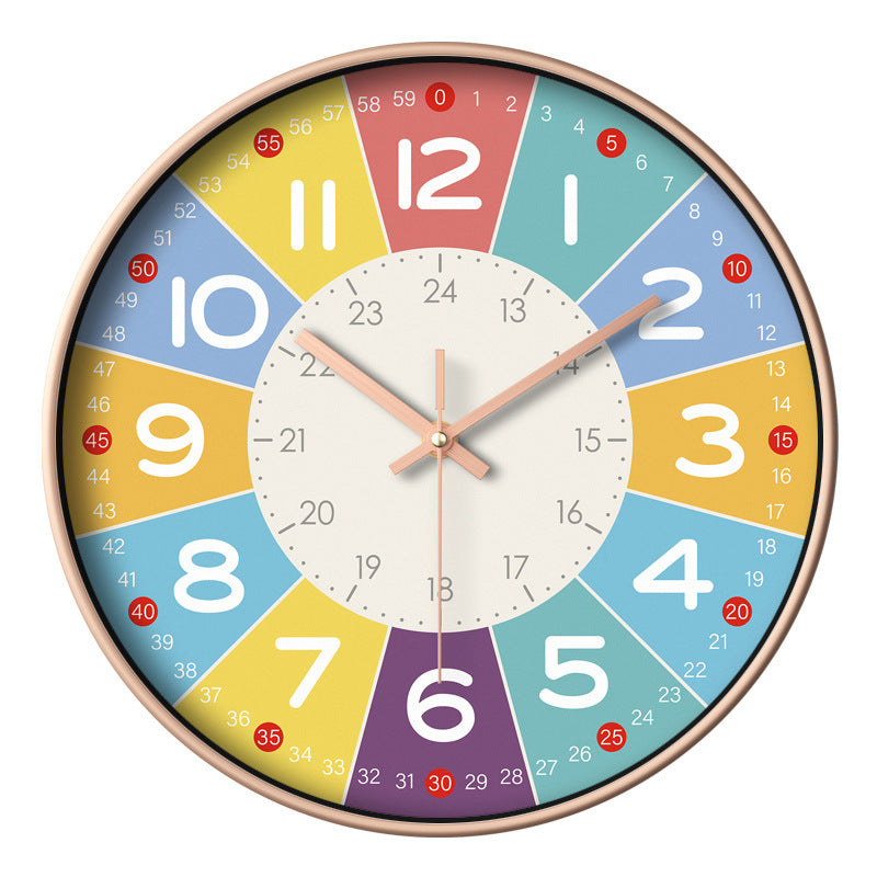 Lisslune | Color Time Silent Children's Clock – Soundless Wall Clock with Educational Design
