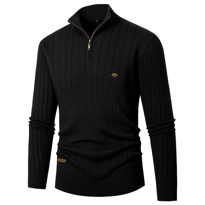 Men's pullover with modern zipper and ribbed structure Lisslune