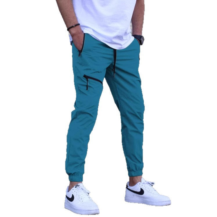Men's lightweight sports pants with side zip pockets Lisslune