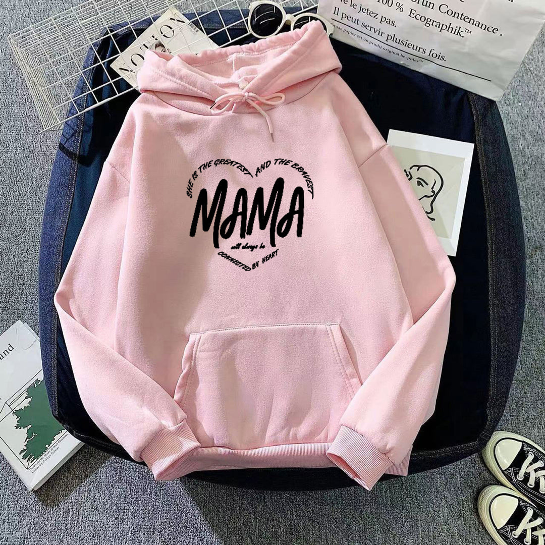 Women's hoodie sweatshirt with creative mama motif Lisslune