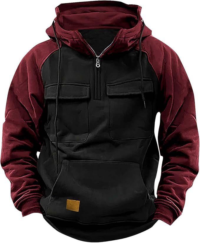 Men's Sporty Cotton Hoodie with Hood and Practical Pockets Lisslune