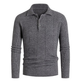 Men's Fashionable Knit Pullover with Removable Collar Lisslune