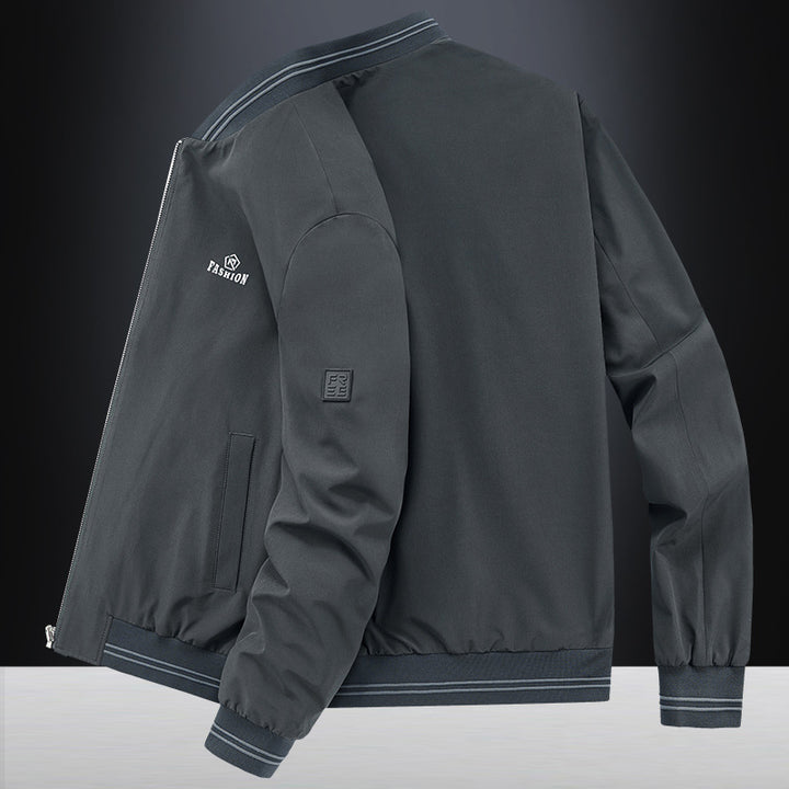Men's Stylish Bomber Jacket with Full Zip and Comfortable Ribbed Cuffs Lisslune