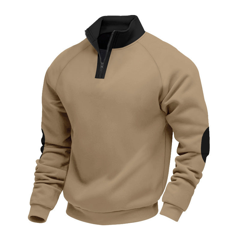 Men's sweatshirt with half zipper and contrasting sleeves Lisslune