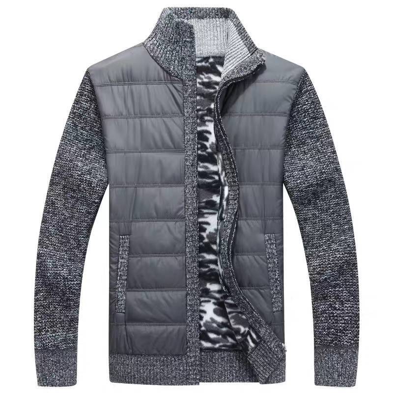 Men's modern quilted jacket with knitted sleeves Lisslune