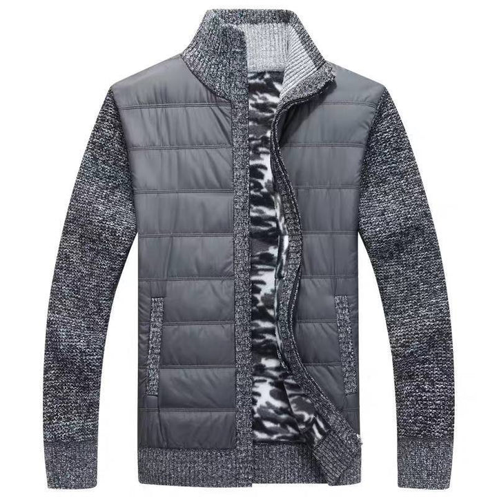 Men's modern quilted jacket with knitted sleeves Lisslune