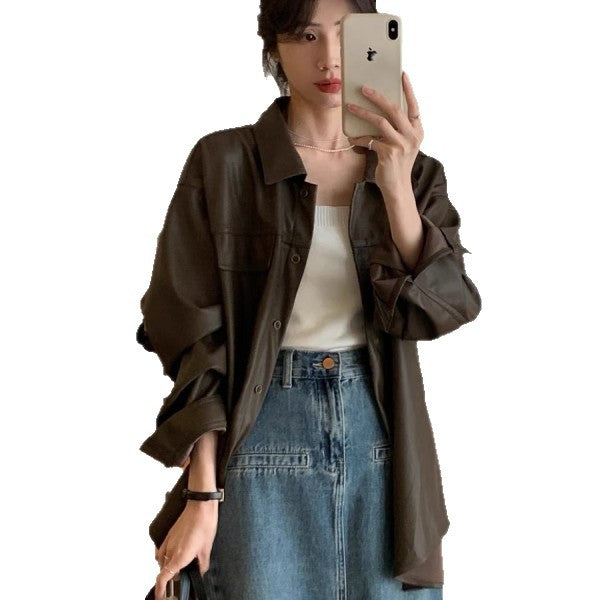 Women's outerwear jacket in fashionable oversized style with practical pockets Lisslune