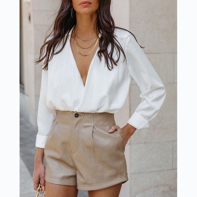 Ladies fashionable high-waist shorts with elegant dyeing technique and practical pockets Lune London